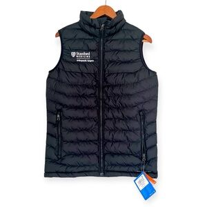 NWT Columbia Men’s Black Powder Lite Stanford Medicine Embroidered Puffer Vest S